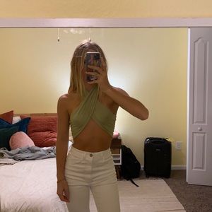 Green tie top